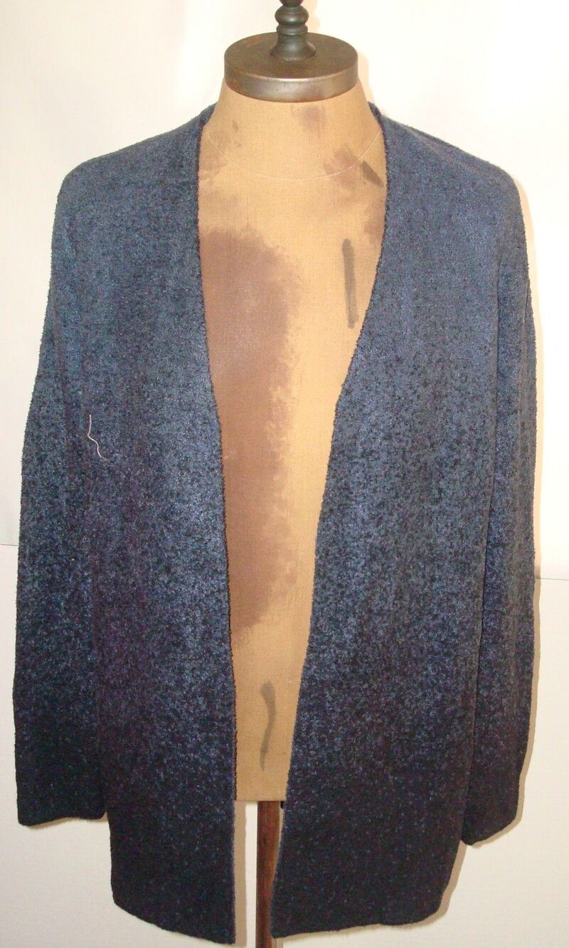 New NWOT XS Deep barefoot dreams Open cardigan Royal Blue BLack Sweater Womens